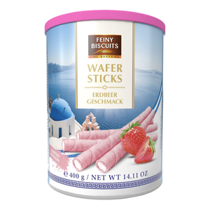 FEINY BISCUITS Wafer Rolls w Strawberry Cream 400g