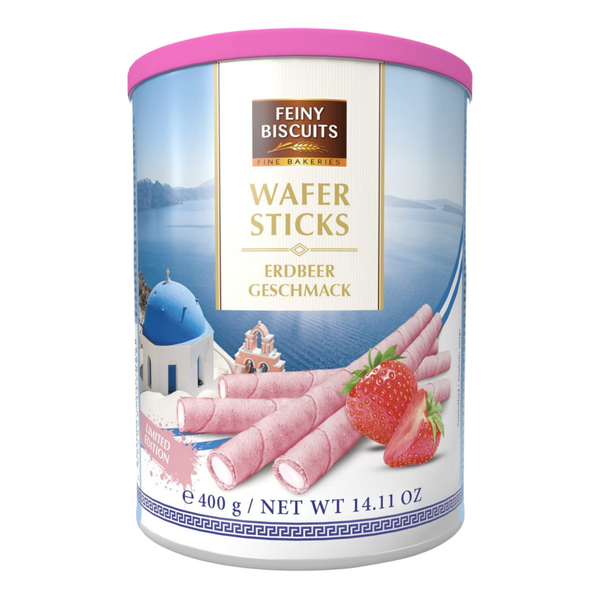 FEINY BISCUITS Wafer Rolls w Strawberry Cream 400g